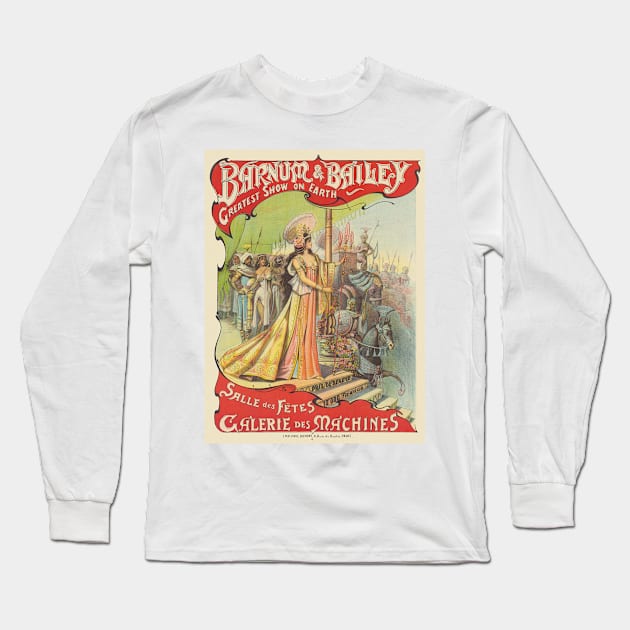 Barnum & Bailey Vintage Poster 1901 Long Sleeve T-Shirt by vintagetreasure